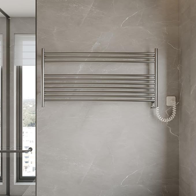 HEATGENE Towel Warmer 10 Bar Towel Dryer Wall-Mounted Plug-in Bath Towel Heater - Image 6