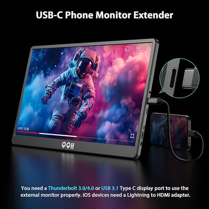 QQH Portable Monitor, 15.6" Portable Travel Monitor - Image 6