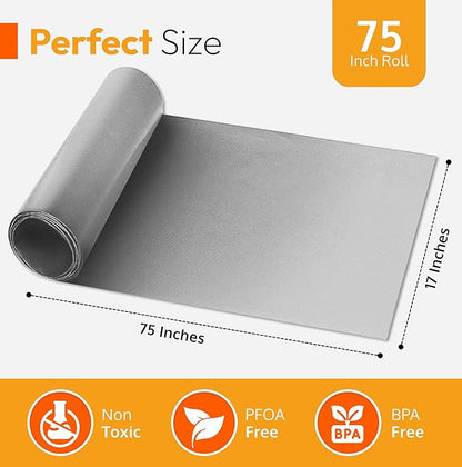 Silver Teflon Liner Roll for Ovens, Stovetops & Grills - Image 4