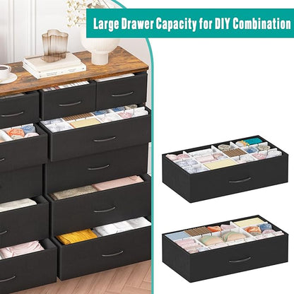 Dresser for Bedroom with 12 Drawers, Tall Fabric Drawer Dresser, Compact Chest - Image 4