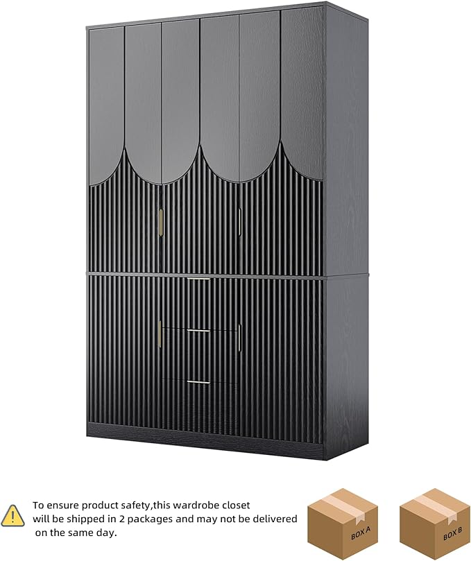 71" Wardrobe Armoire Wooden Closet - Image 5