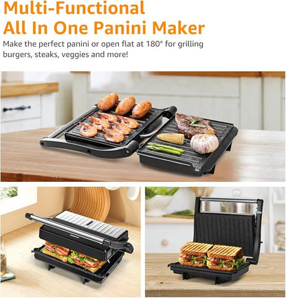 Panini Press Grill, Aigostar 1000W Sandwich Maker - Image 3