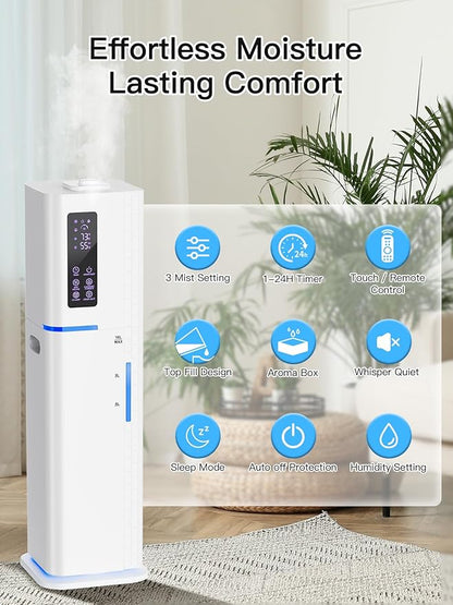Zeova 10L/2.64Gal Humidifiers for Bedroom, Top Fill Quiet Ultrasonic Cool Mist - Image 4