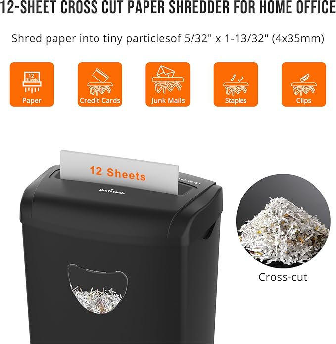 12-Sheet Cross-Cut Paper Shredder, P-4 Security Level - Image 2