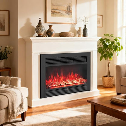 Giantex 33" Electric Fireplace Insert, Wall Recessed/Mounted, Freestanding - Image 8