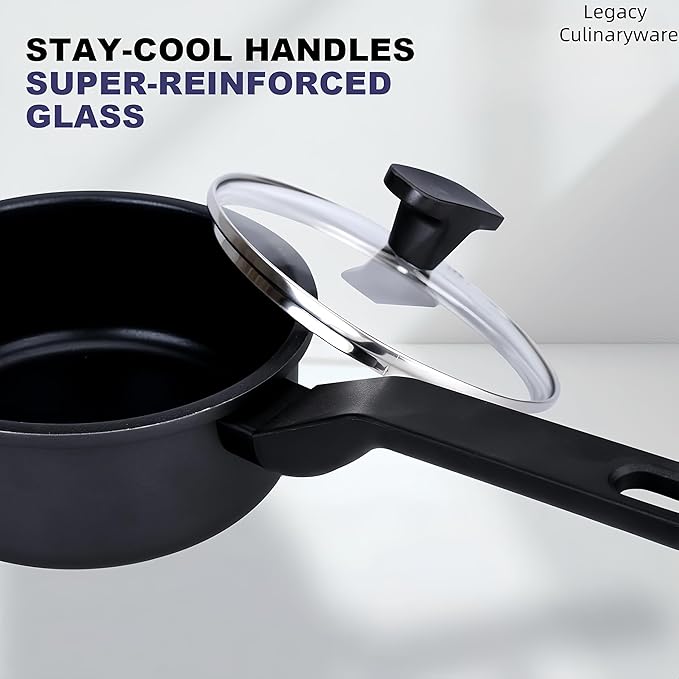 Nonstick Sauce Pan with Lid, 1.5QT small pot, PFOA Free, Kitchen Pots Induction - Image 5