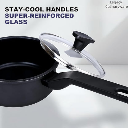 Nonstick Sauce Pan with Lid, 1.5QT small pot, PFOA Free, Kitchen Pots Induction - Image 5