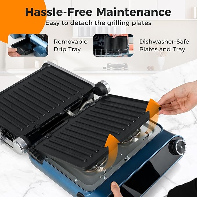 Happygrill 3 in 1 Panini Press Electric Indoor Grill & Sandwich Maker, 1200W - Image 9