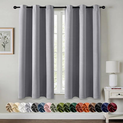 MIULEE Light Grey Blackout Curtains by MIULEE