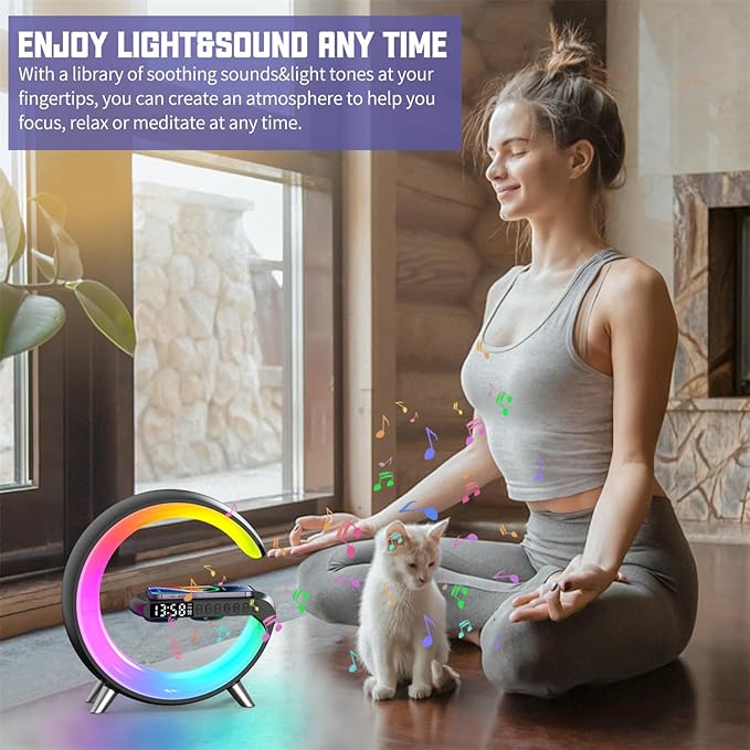 Smart LED Night Light, Wireless Charger, Phone Wireless Charging Dock, Table - Image 2