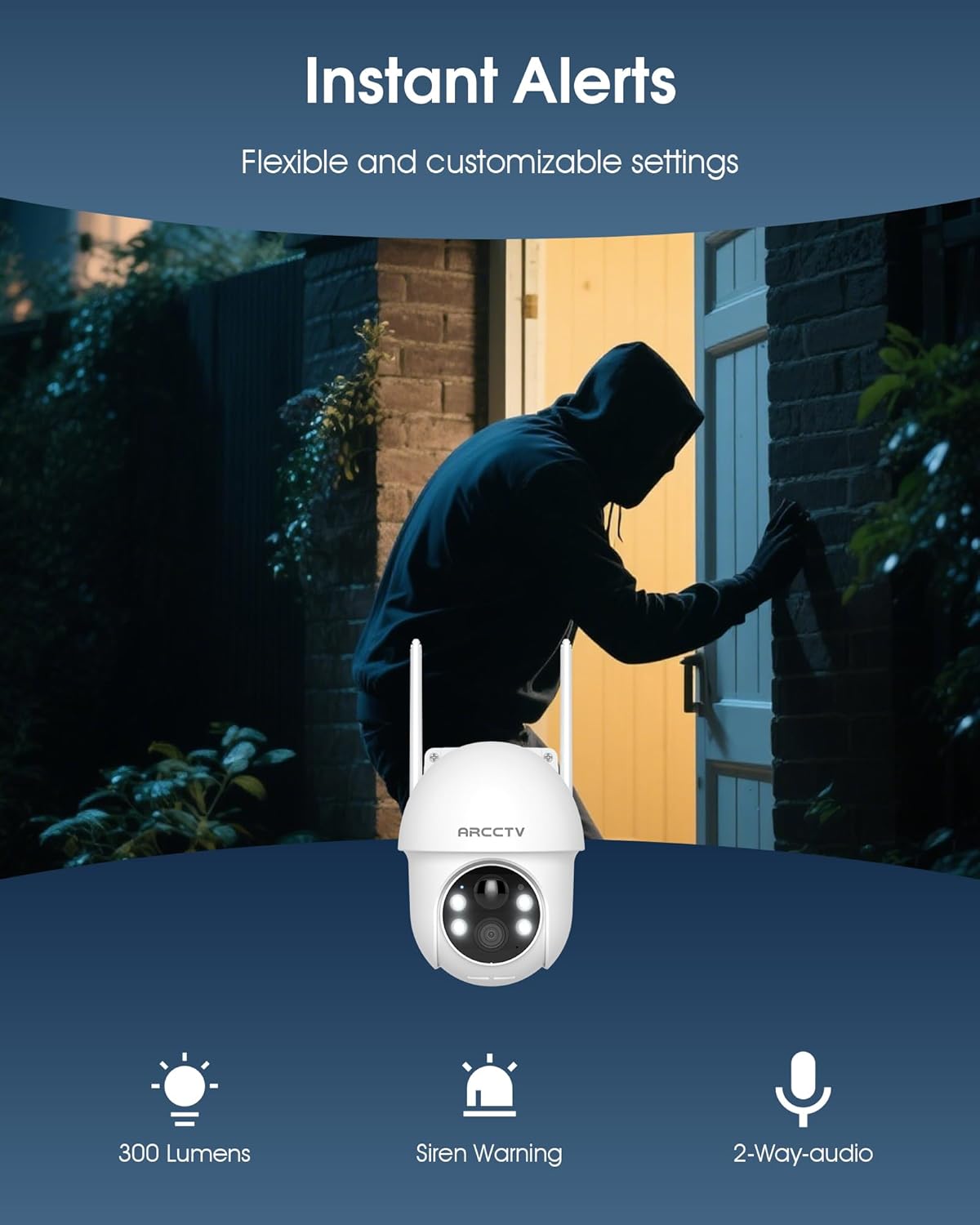 arcctv solar security cameras wireless outdoor 4mp 2.5k, package contents