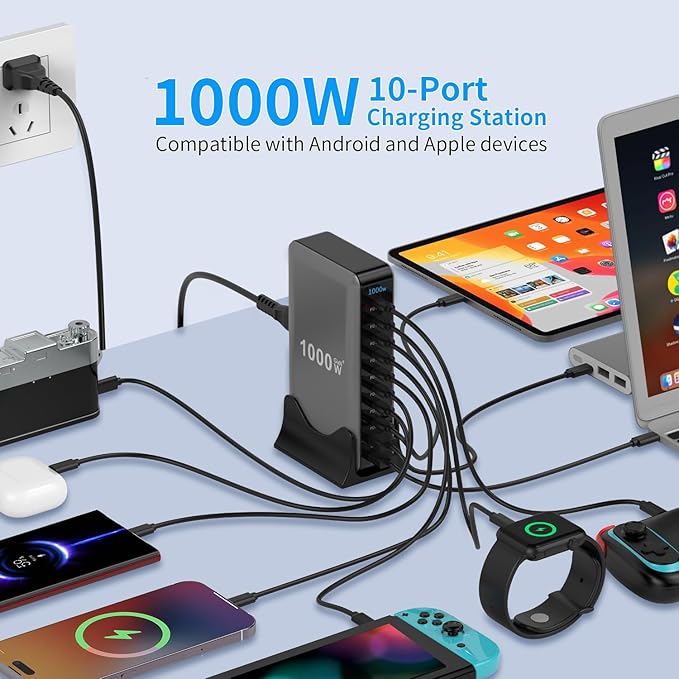 1000W 10-Port GaN 4 Desktop Charging Station - Image 2