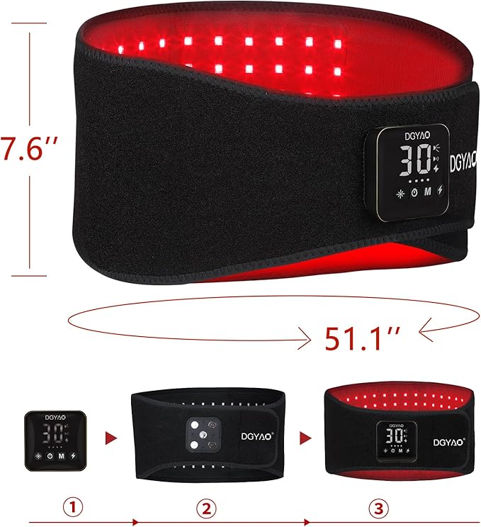 Cordless Rechargeable Red Light Therapy Belt, Wearable Infrared Light Therapy - Image 5