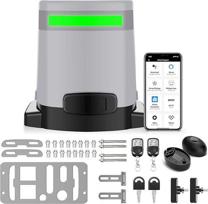 Blütezeit 1400lb Sliding Gate Opener, Solar Power | WiFi Control | Built-in by HomeGardenSolutions