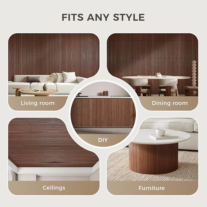 OUZUGIE 2 Pack 96x24 Inch Natural Bamboo Wall Panel – Coffee Pole Wrap Paneling - Image 4