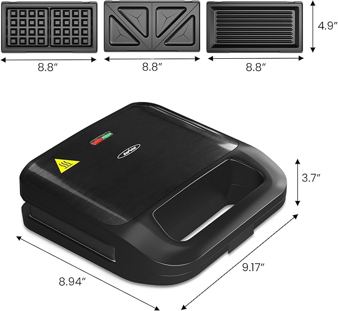 Sunvivi Sandwich Maker Panini Press: Waffle Maker - Image 6