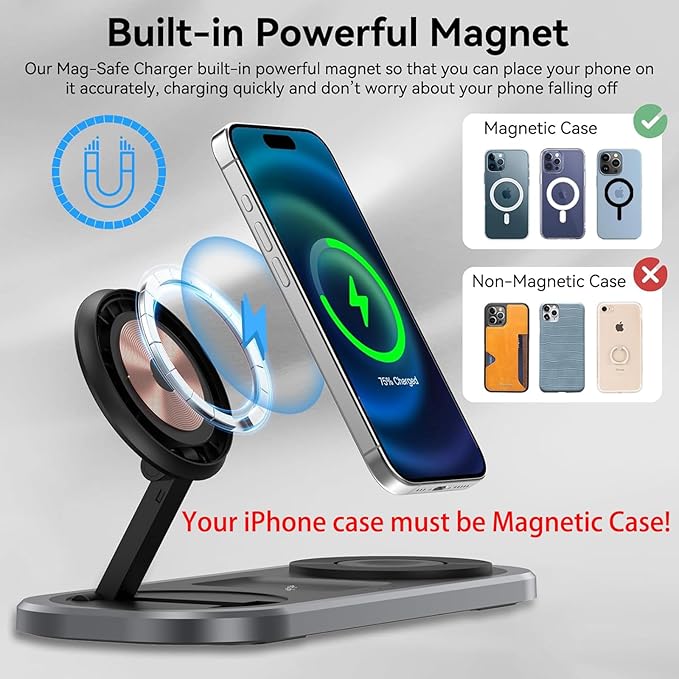 3 in 1 Fast Wireless Charger Stand - Image 4