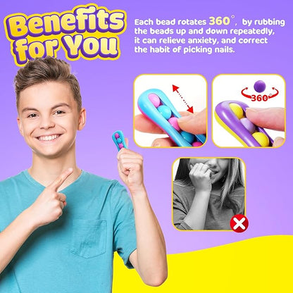 LESONG Fidget Sensory Toys for Kids: 18 Pack Colorful Finger Spinner Toys - Image 4