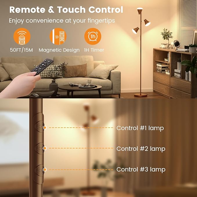 SIBRILLE 36W LED Tree Floor Lamp, Dimmable Tall Standing Lamp - Image 6