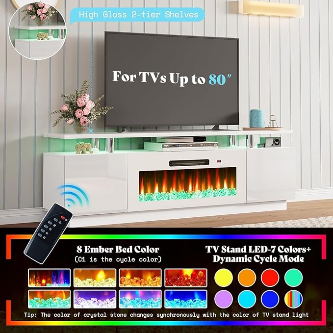 AMERLIFE Fireplace TV Stand - Image 4