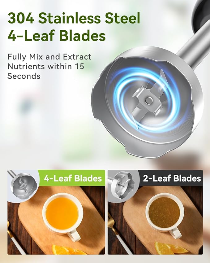 Immersion Blender Handheld Hand Blender, 1000W 5 in 1 Hand Mixer Stick - Image 2