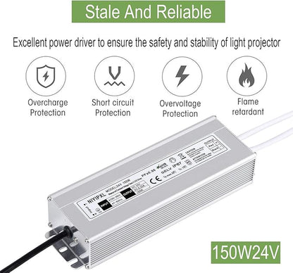 LED Driver 150 Watts 24V DC Low Voltage Transformer， Waterproof IP67 LED Power - Image 2