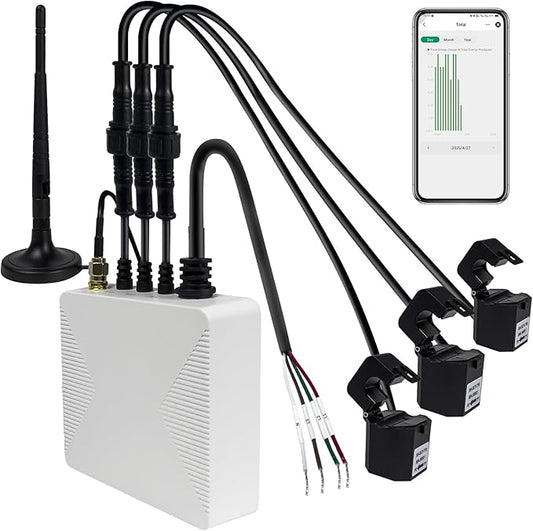 Smart Home Energy Monitor with 3 80A Clamps EdgeAnt, Real-Time Accurate Energy by EdgeAnt