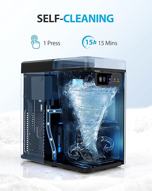 Aeitto Nugget Ice Maker 40Lbs/24H, Countertop Soft Chewable Ice Pebble Ice - Image 4