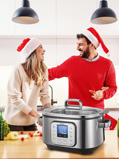 HOUSNAT Slow Cooker, 10 in 1 Programmable Cooker, 304 Stainless Steel Rice - Image 7
