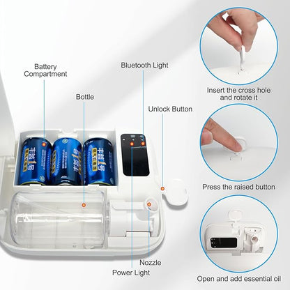 Battery-Powered Air Freshener Waterless Essential Oil Diffuser – 150mL Capacity - Image 2