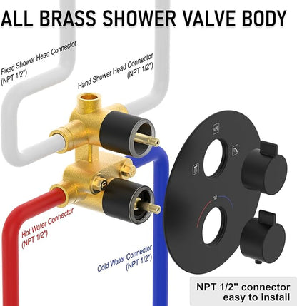 Iriber Thermostatic Shower System Wall Mount - Image 3