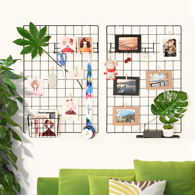 PAMANO Wall Photo Grid Shelf, Wall Hanging Ins Art Display Grid Panel - Image 4