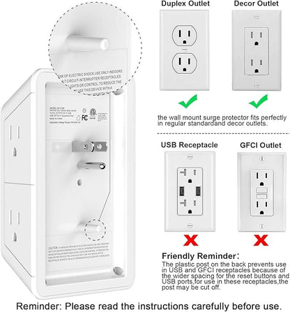 5 Outlet Extender Multi Plug Wall Outlets - Image 6