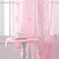 Tegeme 2 Panels Pink Bow Sheer Curtains for Bedroom 84 Inch | Embroidered Voile for Girls Room, Light Filtering Bedroom Decor, Sheer Panels for Kids Teens, Decorative Window Drapes