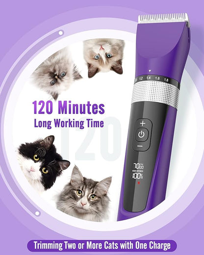 oneisall Cat Grooming Clippers for Matted Long Hair, 5-Speed Cat Grooming Kit - Image 6