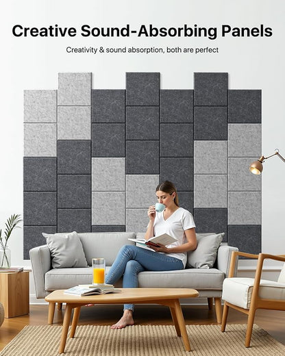 18 Pack Soundproof Wall Panels Self-Adhesive, Square Sound Proof Foam Panels - Image 7