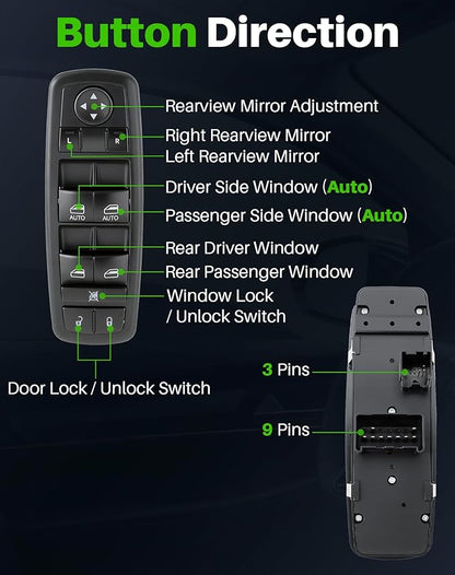 Dacall Power Window Switch Fit for 2009 2010 2011 2012 Dodge Ram 1500 2500 3500 - Image 3