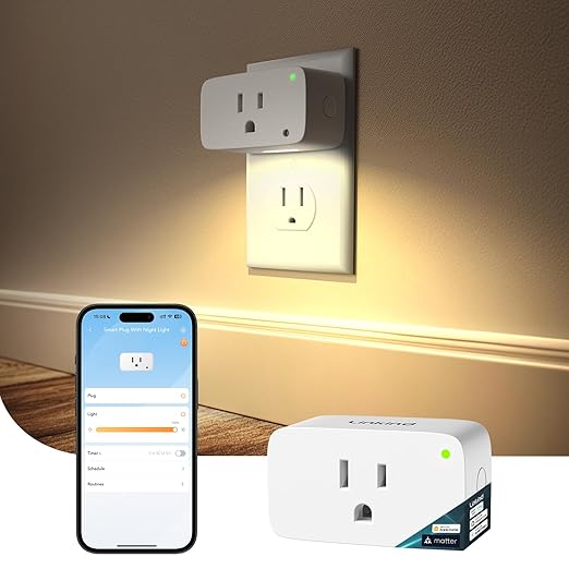 Linkind Matter Smart Plug with LED Night Light, Work with Alexa, Apple Home by Linkind
