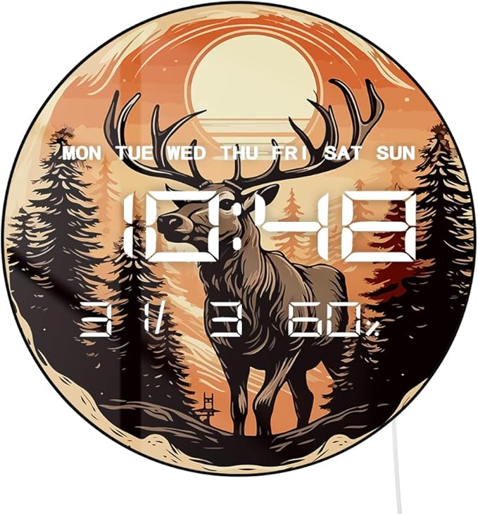 Timethink 12'' Deer Digital Wall Clock by Timethink