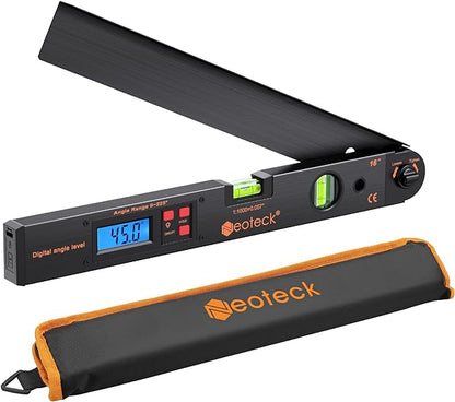 Neoteck Aluminum Digital Angle Finder Protractor 225° 16 inch Backlit LCD by Neoteck