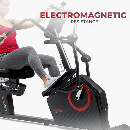 Sunny Health & Fitness Elite Recumbent Cross Trainer & Elliptical Machine - Image 3