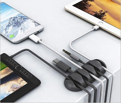 OHill Desk Cable Management Cord Organizer, 24 Pack Black Self Adhesive Cord - Image 3