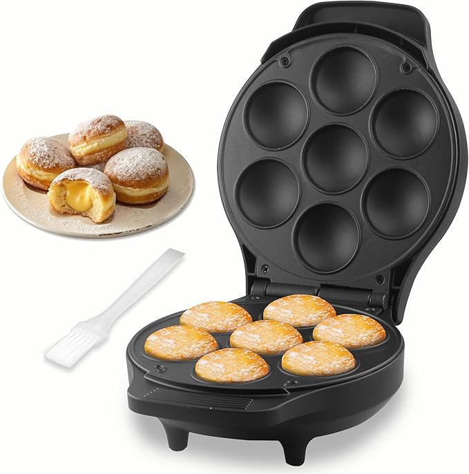 Mini Stuffed Pancakes Maker, Electric Ebleskiver Poffertjes Maker Pan, Danish by FineMade