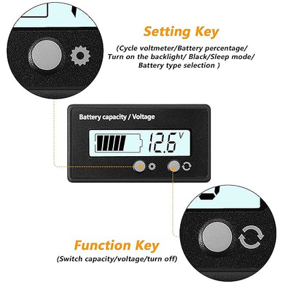 DC 12V 24V 36V 48V 60V 72V 84V Golf Cart Battery Meter - Image 3