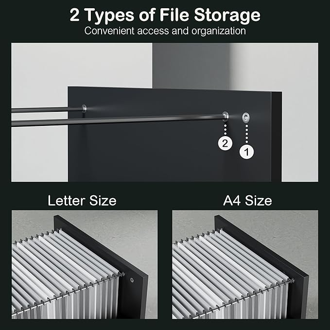 4 Drawer File Cabinet, Wood Filing Cabinet - Image 4