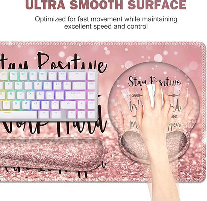 ToLuLu Desk Mat, XXL Large Mouse Pad Wrist Support Set，4 in1 Gaming Mousepad - Image 2
