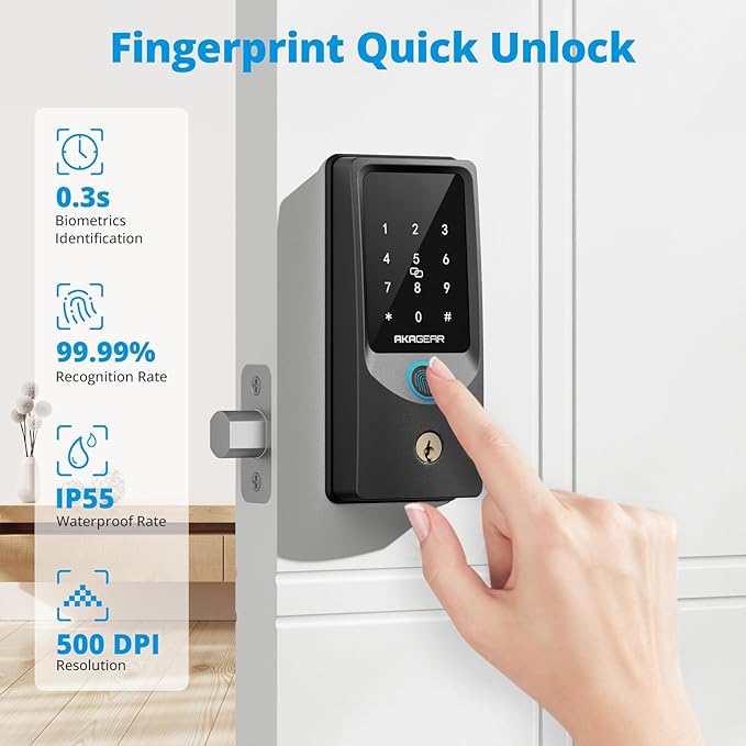 AkaGear T02 Fingerprint Keyless Entry Door Lock - Image 2