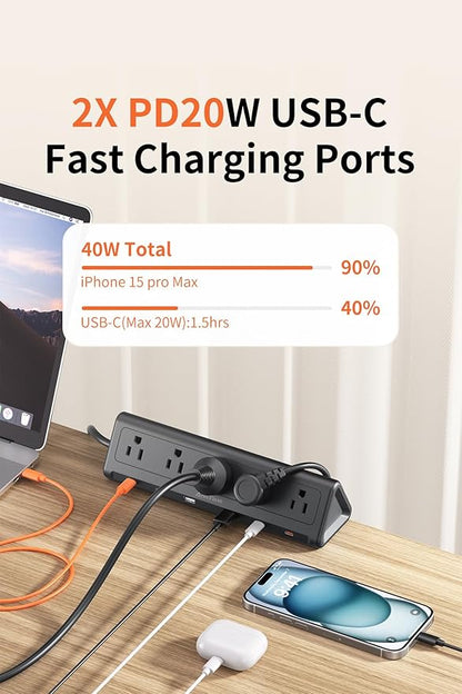 6.5 FT Desk Clamp Power Strip - Image 6