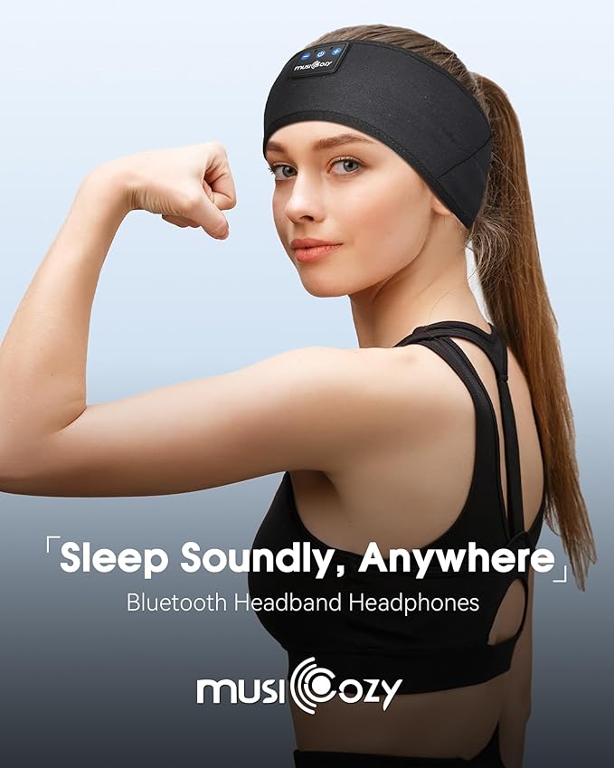 MUSICOZY Sleep Headphones Headband, Wireless Earbuds Earphones Sweat Resistant - Image 3