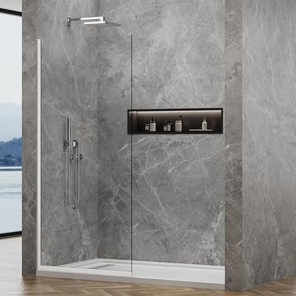 Shower Glass Panel 36" W * 76" H, Semi-Framed Glass Screen, Single Panel by YTSAHSTT